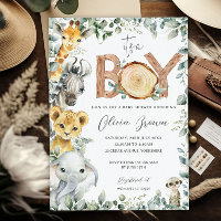 Jungle Animals Greenery Safari Boy Baby Shower