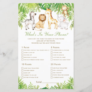 Jungle Animals Greenery What's in Your Phone Game