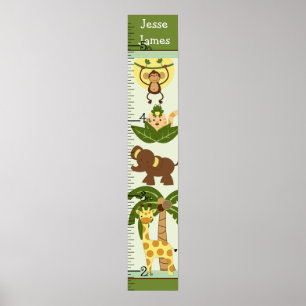 Jungle Animals Growth Chart Keep at 8x44!