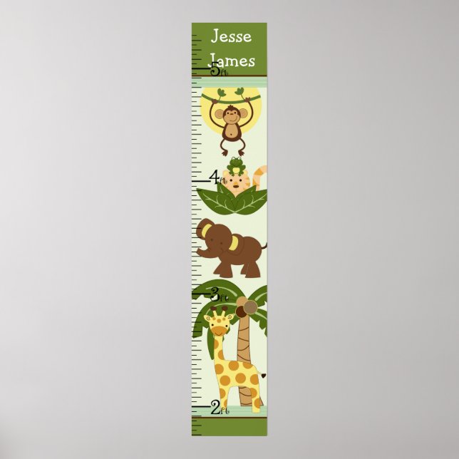 Jungle Animals Growth Chart Keep at 8x44! (Front)