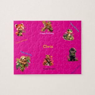 Jungle Animals "Happy Birthday" Jigsaw Puzzle