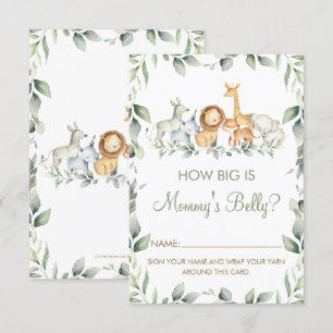 Jungle Animals How Big is Mummy's Belly Game Card