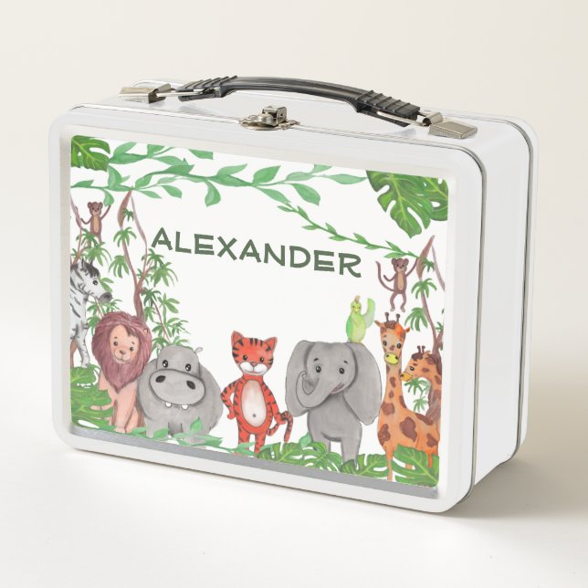 Jungle Animals  Metal Lunch Box (Front)