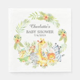 Jungle Animals Neutral Baby Shower  Paper Napkins