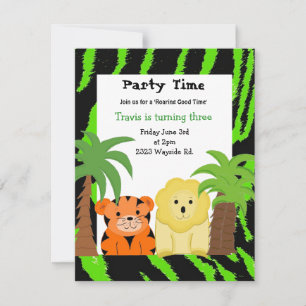 Jungle Animals Party Invitation
