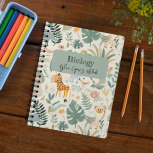 Jungle Animals Pastels Back To School Custom Kids' Notebook