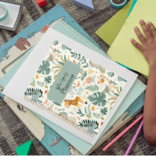 Jungle Animals Pastels Back To School Custom Kids' Planner
