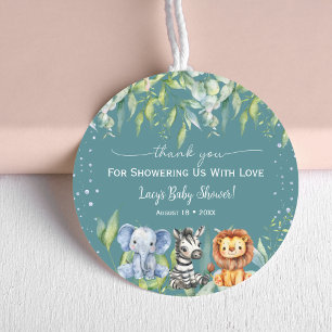 Jungle Animals Safari Baby Shower Classic Round Sticker