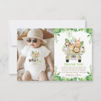 Jungle Animals Safari Car Greenery 1st Birthday