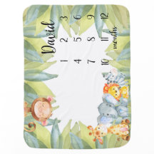 Jungle Animals Safari Monthly Milestone