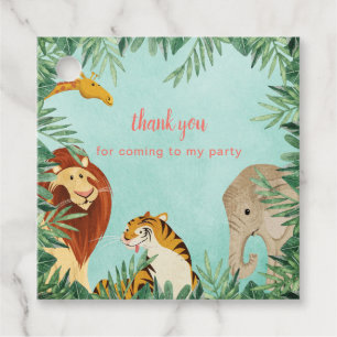 Jungle Animals Safari Thank You Birthday Party Boy Favour Tags