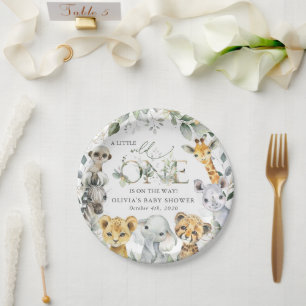 Jungle Animals, Safari, Wild One, Baby Shower Paper Plate