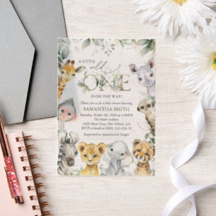 Jungle Animals, Safari, Wild One, Baby Shower Vellum Invitations
