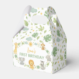 Jungle Animals Safari Wild One Birthday Favor Box
