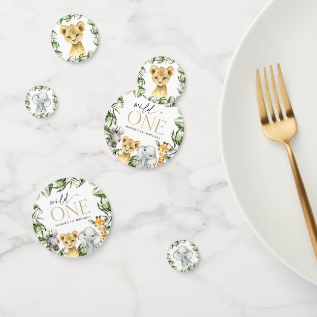 Jungle Animals, Safari, Wild One, First Birthday Confetti (Group)