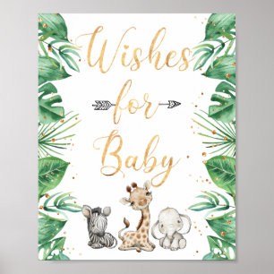 Jungle Animals Safari Wishes for Baby Poster