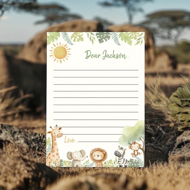 Jungle Animals Time Capsule Note Message Card (Creator Uploaded)