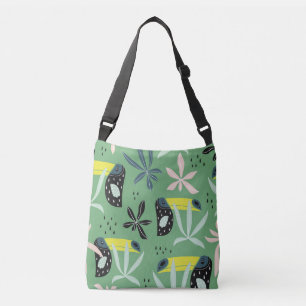 Jungle animals, tropical elements, seamless. crossbody bag