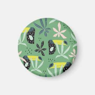 Jungle animals, tropical elements, seamless. magnet