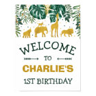 Jungle Animals WILD ONE Tropical Birthday Welcome