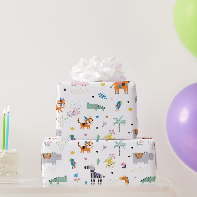 jungle animals wrapping paper (Party Gifts)