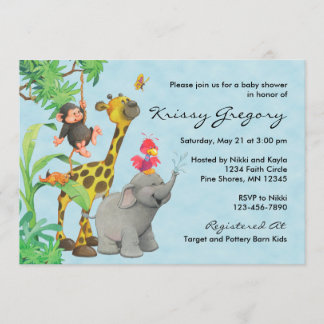 Jungle Babies Baby Shower Invitations │ Blue