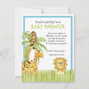 Jungle Babies, Boy Baby Shower Invitation - Green