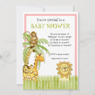 Jungle Babies, Boy Baby Shower Invitation - Green