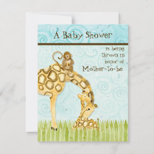 Jungle Babies, Giraffe Baby Shower Invitation