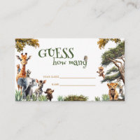 Jungle Baby Animals Baby Shower Guess Game