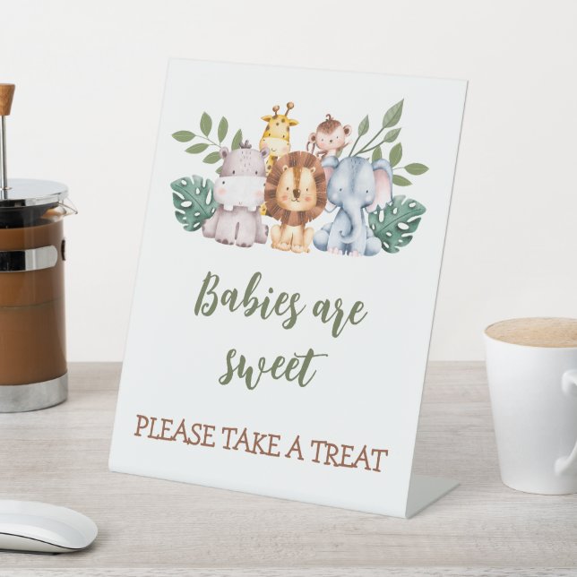 Jungle Baby Elephant Baby Shower Favours Sign (In SItu)