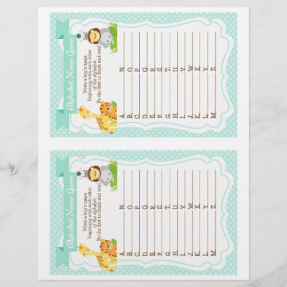 Jungle Baby Shower Alphabet boy's Name Game