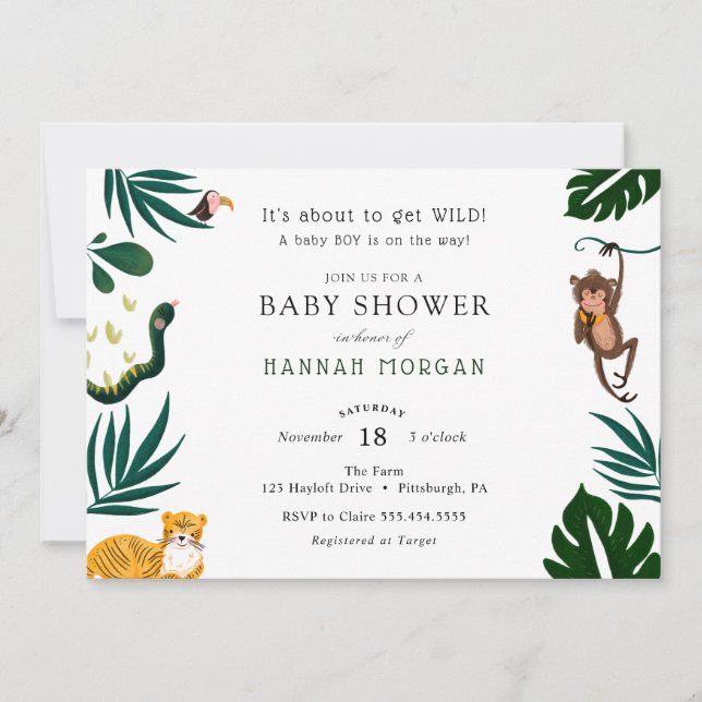 Jungle Baby Shower Invitation (Front)