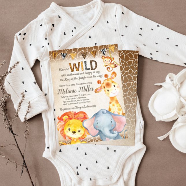 Jungle Baby Shower Invitation, Boy Elephant Baby Invitation (Creator Uploaded)