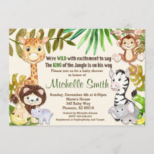 Jungle Baby Shower Invitation, Safari Invitation
