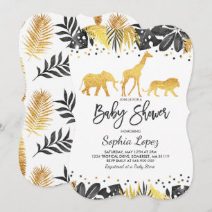 Jungle Baby Shower Invitation Tropical Baby Shower