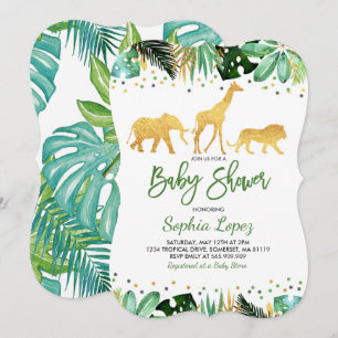 Jungle Baby Shower Invitation Tropical Baby Shower