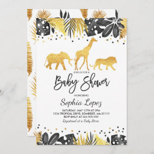 Jungle Baby Shower Invitation Tropical Baby Shower