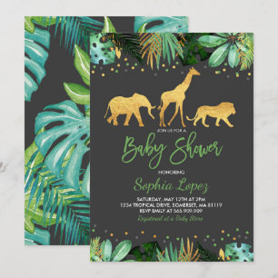 Jungle Baby Shower Invitation Tropical Baby Shower