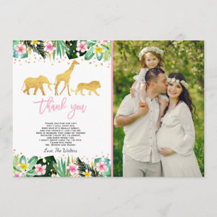 Jungle Baby Shower Thank You Card Jungle Shower