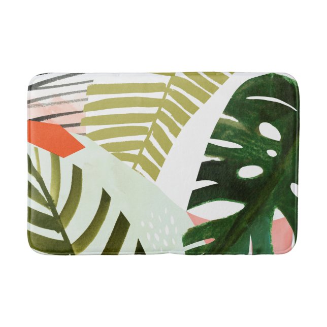 Jungle Beat Tropical Greenery Bath Mat (Front)