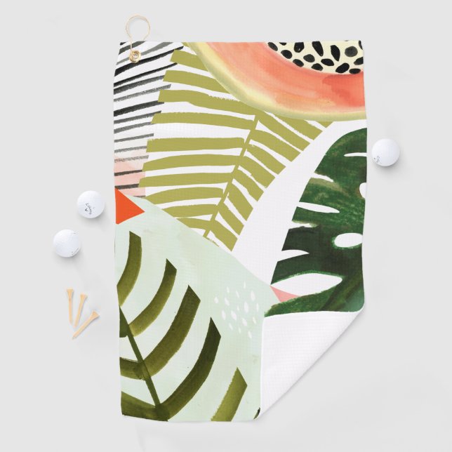 Jungle Beat Tropical Greenery Golf Towel (InSitu)