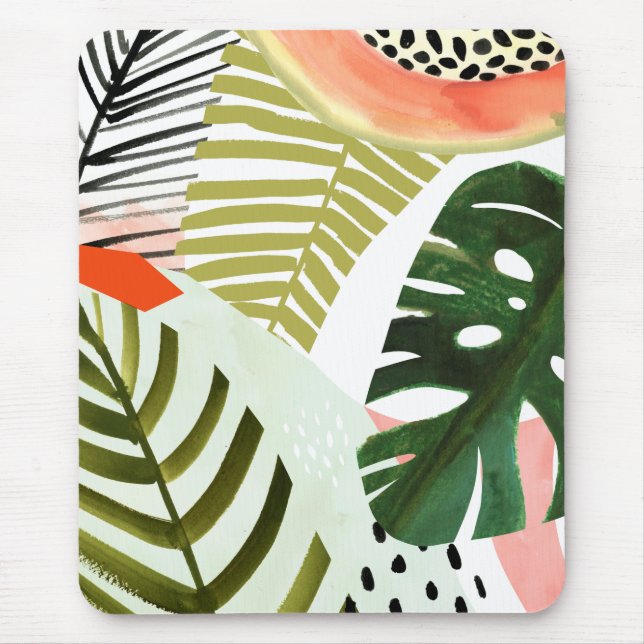 Jungle Beat Tropical Greenery Mouse Mat (Front)
