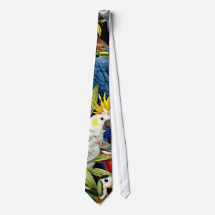 Jungle Bird Faces Tie