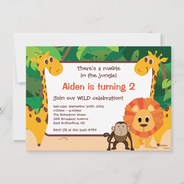 Jungle Birthday Invitation (Front)