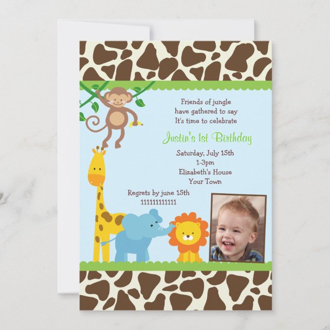 Jungle  Birthday Invitations (Front)