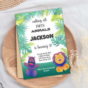 Jungle Birthday Invitations
