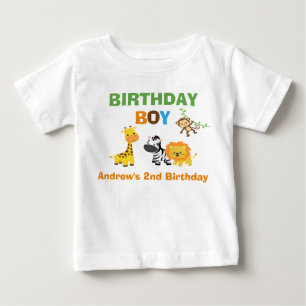 Jungle Birthday Tshirt Toddler Baby Kid Safari