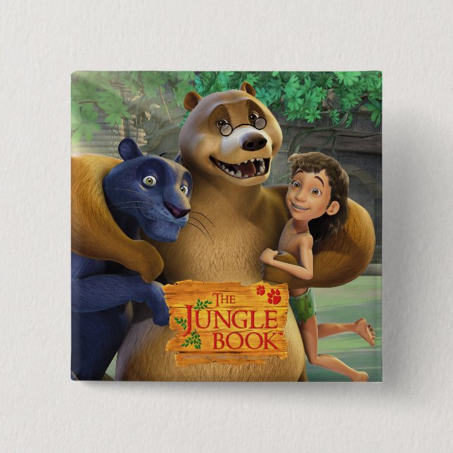 Jungle Book Group Shot 1 15 Cm Square Badge (Front)