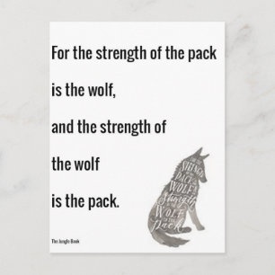 Jungle Book Strength of the Wolf Quote Print Postcard